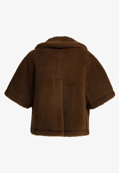 Max Mara Alpaca And Cashmere Teddy Short Coat In Brown