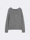 Max Mara Relaxed Fit Grey Sweater With Ribbed Details In Gray