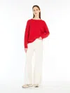 Max Mara Giolino Flax Linen Crewneck Sweater In Red