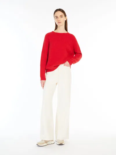 Max Mara Alpaca And Cotton Sweater In Red