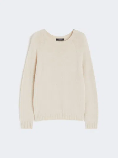Max Mara Alpaca And Cotton Sweater In White
