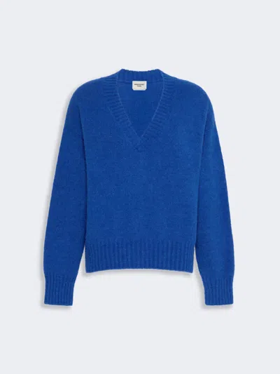 Max Mara Alpaca And Cotton Yarn Sweater In Cornflower Blue