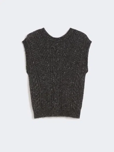 Max Mara Alpaca And Lurex Gilet In Multi