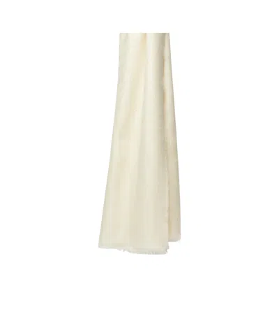 Max Mara Alpaca And Silk Stole In White