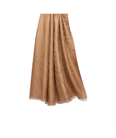 Max Mara Alpaca And Silk Stole In Brown