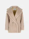 Max Mara Alpaca And Virgin Mauve Wool Jacket In Neutral