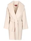 Max Mara Alpaca And Virgin Wool Coat Coats White In Neutral