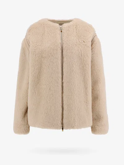 MAX MARA ALPACA AND VIRGIN WOOL FUR JACKET