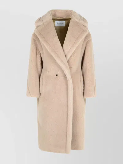 Max Mara Alpaca And Virgin Wool Hooded Coat In Neutral