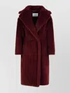 Max Mara Alpaca And Virgin Wool Long Coat In Burgundy