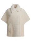 Max Mara Alpaca And Wool Cape Coats White In White