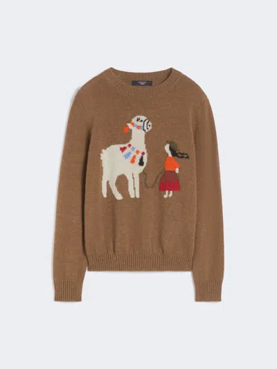 Max Mara Alpaca And Wool Jumper In Brown
