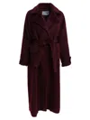 Max Mara Alpaca And Wool Long Coat Jackets And Coats Bordeaux In Burgundy