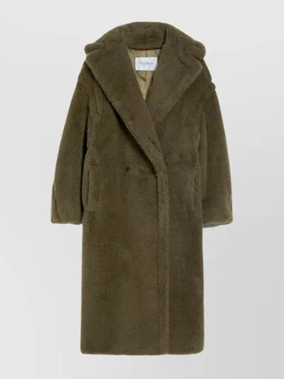 Max Mara Alpaca And Wool Teddy Bear Coat In Green