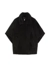 Max Mara Alpaca And Wool Teddy Cape In Black