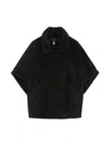 Max Mara Alpaca And Wool Teddy Cape In Black