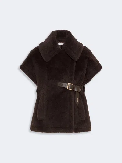 Max Mara Alpaca And Wool Teddy Cape In Multi