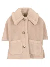 Max Mara Alpaca And Wool Teddy Cape Scarves And Foulards Beige In Neutral