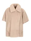 Max Mara Alpaca And Wool Teddy Cape Scarves And Foulards Beige In Neutral