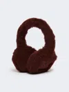 Max Mara Alpaca And Wool Teddy Fabric Earmuffs In Burgundy