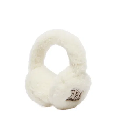 Max Mara Alpaca And Wool Teddy Fabric Earmuffs In White