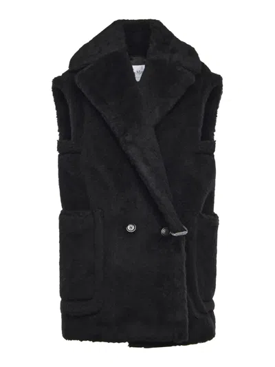 Max Mara Alpaca And Wool Teddy Vest In Black