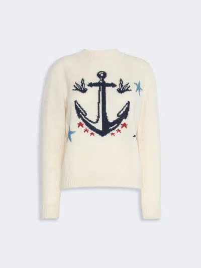 Max Mara Alpaca And Wool-blend Yarn Sweater In Ice