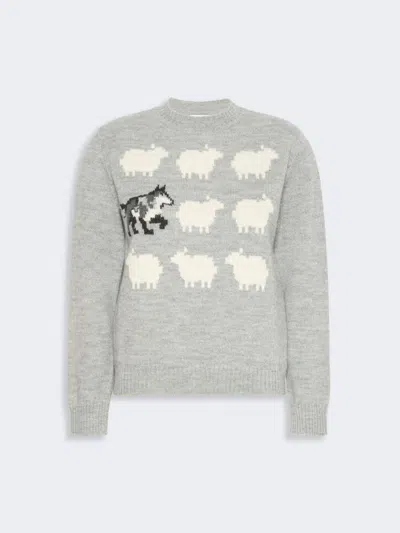Max Mara Alpaca And Wool-blend Yarn Sweater In Light Grey