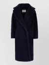Max Mara Alpaca Blend Oversized Longline Coat In Blue