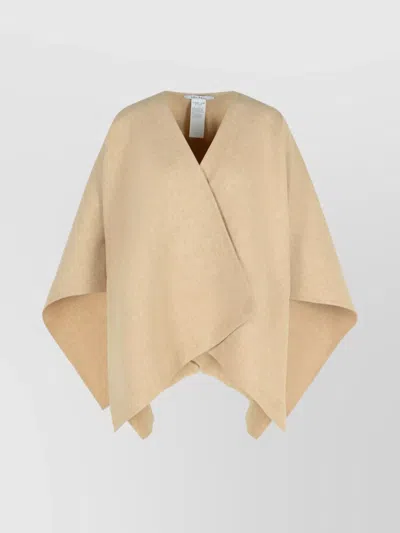 Max Mara Alpaca Blend Shawl Draped Design In Nude