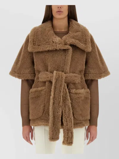 Max Mara Alpaca Cashmere Teddy Coat In Brown