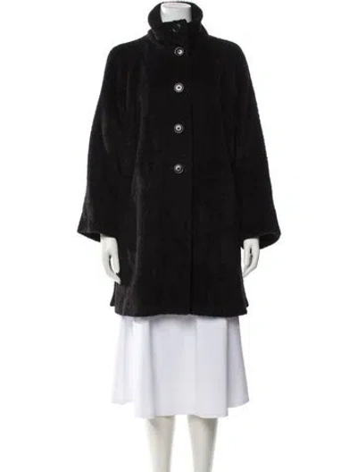 Pre-owned Max Mara Alpaca Coat In Black
