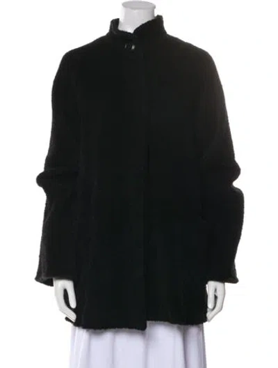 Pre-owned Max Mara Alpaca Coat In Black