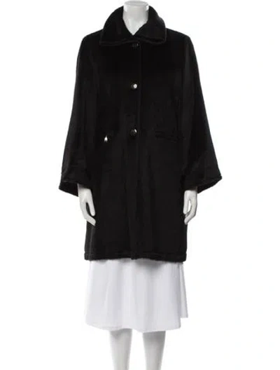 Pre-owned Max Mara Alpaca Coat In Black