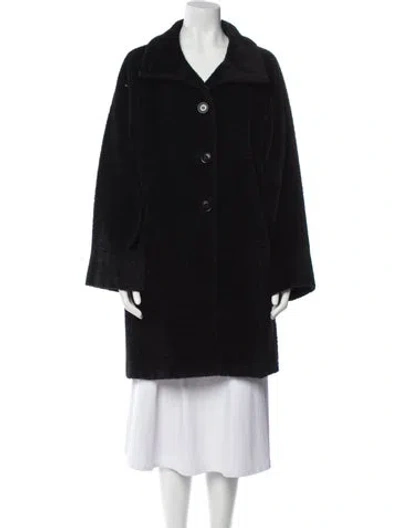 Pre-owned Max Mara Alpaca Coat In Black
