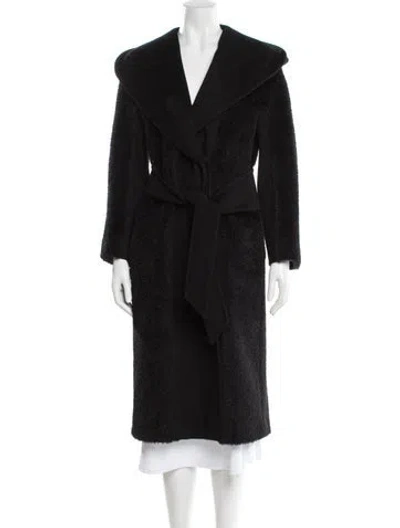 Pre-owned Max Mara Alpaca Coat In Black
