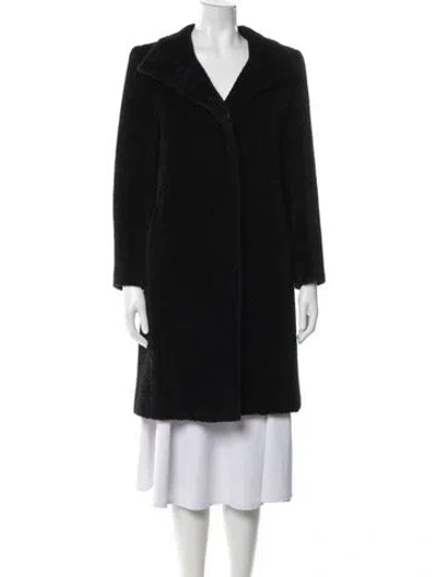 Pre-owned Max Mara Alpaca Coat In Black