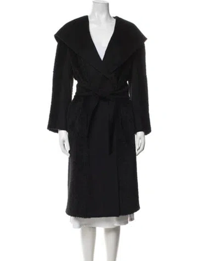 Pre-owned Max Mara Alpaca Coat In Black