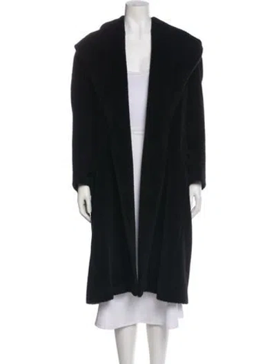 Pre-owned Max Mara Alpaca Coat In Black