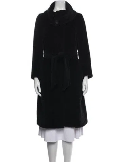 Pre-owned Max Mara Alpaca Coat In Black