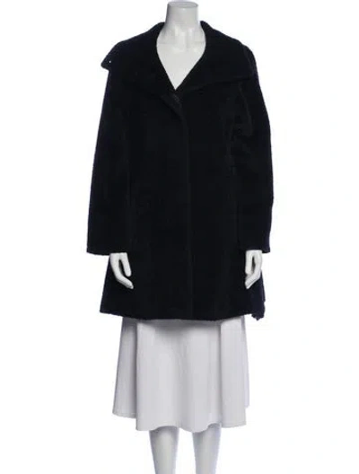 Pre-owned Max Mara Alpaca Coat In Blue