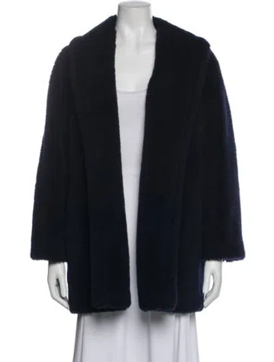 Pre-owned Max Mara Alpaca Coat In Blue
