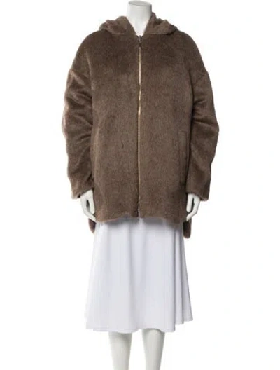 Pre-owned Max Mara Alpaca Coat In Brown