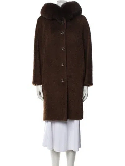 Pre-owned Max Mara Alpaca Coat In Brown