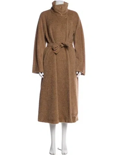 Pre-owned Max Mara Alpaca Coat In Brown