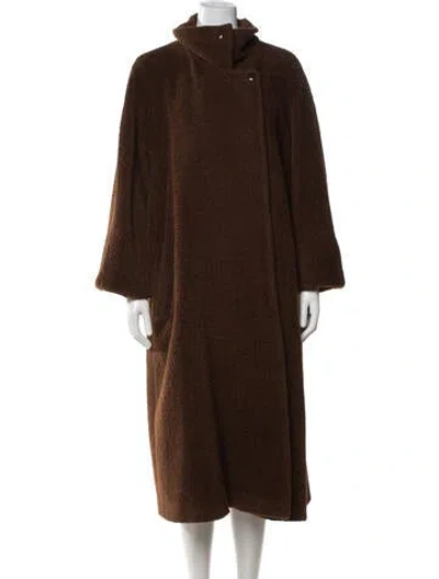 Pre-owned Max Mara Alpaca Coat In Brown