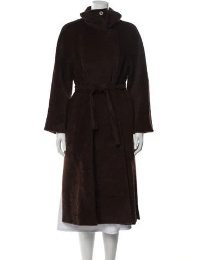 Pre-owned Max Mara Alpaca Coat In Brown