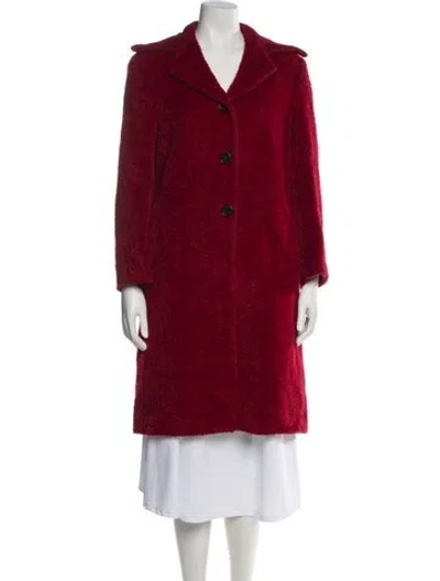 Pre-owned Max Mara Alpaca Coat In Burgundy