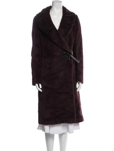 Pre-owned Max Mara Alpaca Coat In Burgundy