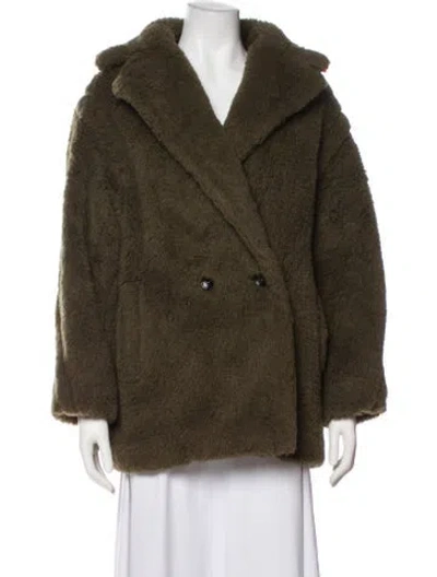 Pre-owned Max Mara Alpaca Coat In Green